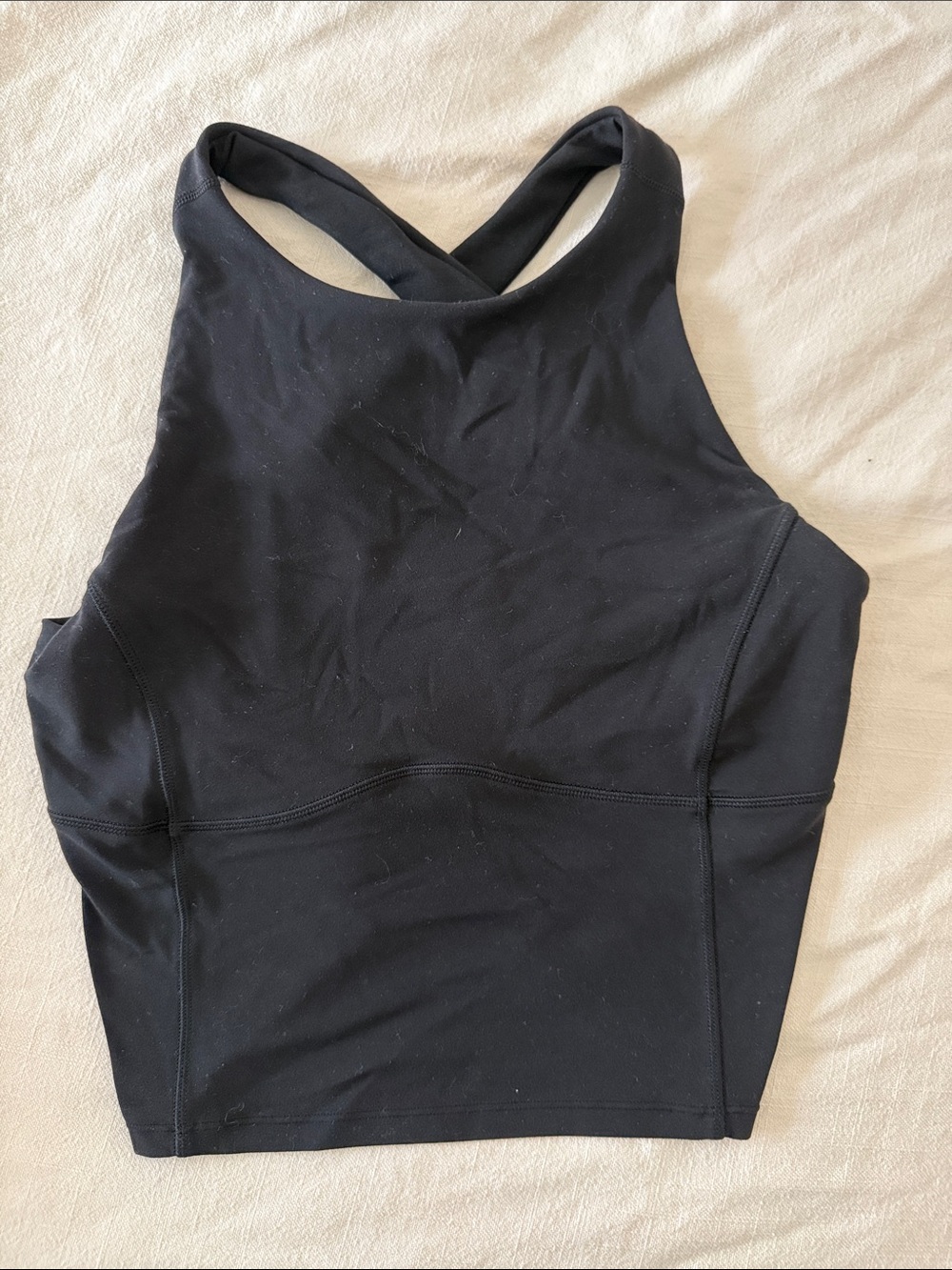 Lululemon Black High-Neck Crop Tank Top - Women Intimates & Sleepwear